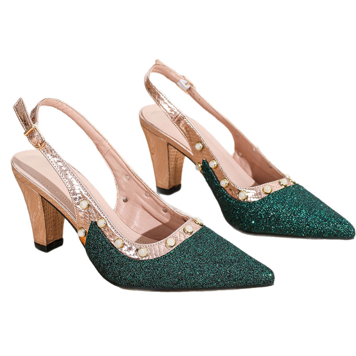 Womens Fashion Plus-Size Pointed-Toe High-Heel Sandals