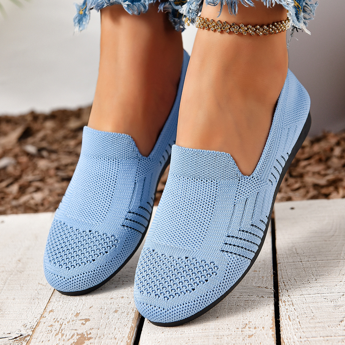 Womens Flat, Low-cut Casual Fashion French-style Fabric Shoes foto 2