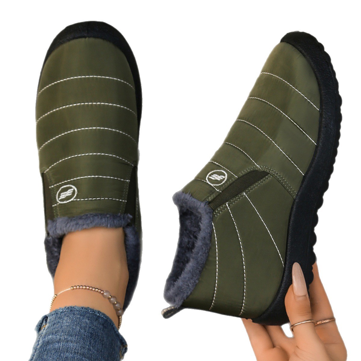Plus Size Cotton Boots Fleece Lined Padded Warm Keeping Casual Shoes foto 5