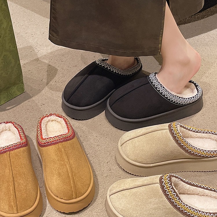Suede Cotton Slippers Women Autumn Winter foto 4