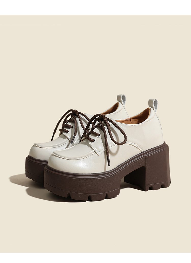 Chunky-sole Lace-up Loafers With A Thick Heel