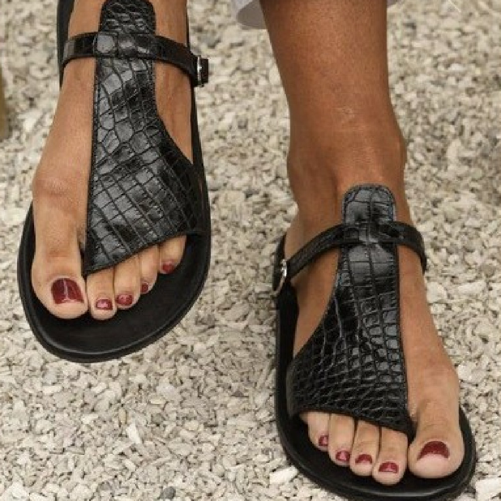 Women's Buckle Large Size Flat Bottom Sandals foto 2