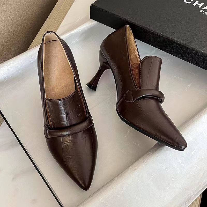 Soft Leather 7cm Women's Stiletto Heel High Heel Shoes foto 4