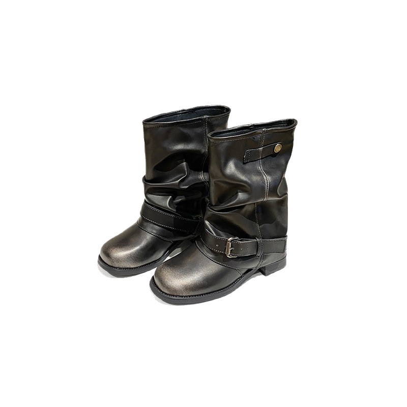 Women's Pleated Dr Martens Style Boots foto 3
