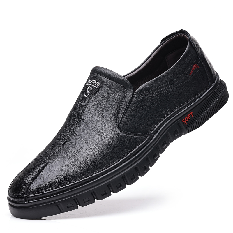 Breathable Non-slip Casual New Leather Shoes Men foto 2
