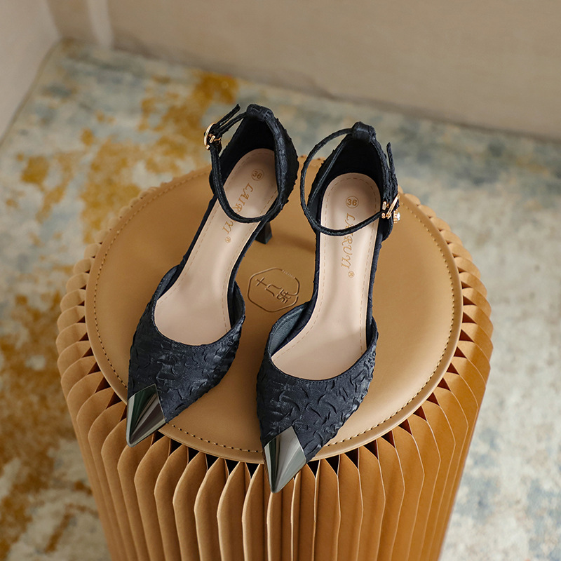 Women's Versatile Satin Anti-Collision High Heels foto 3