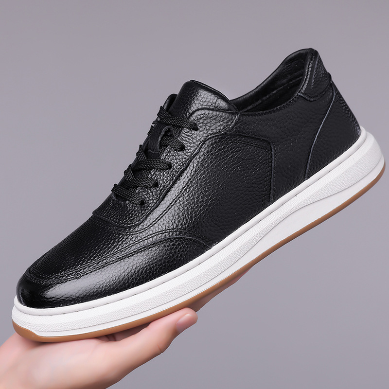 Casual Soft Leather Soft Bottom Men's Sneakers foto 2