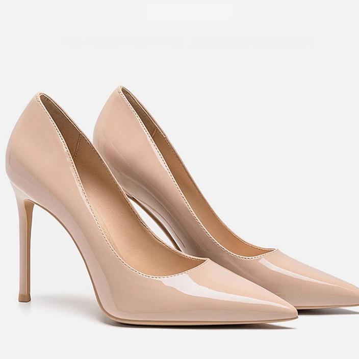 Authentic Leather High Heels Women's Stiletto Heel foto 5