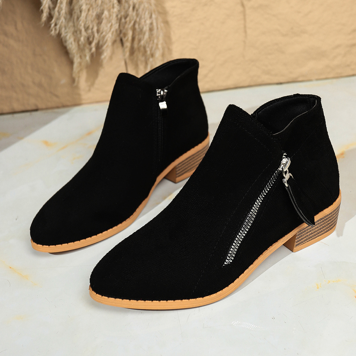 Suede European And American Style Women's Ankle Boots foto 5