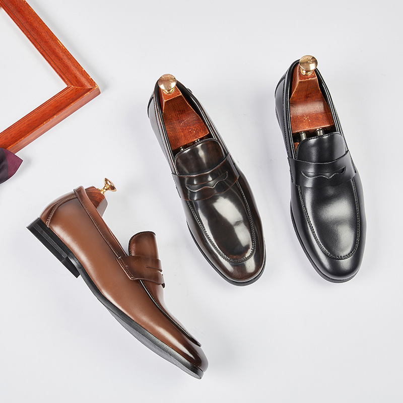 Men's Leather Summer British Style Simple Business Leather Shoes foto 2