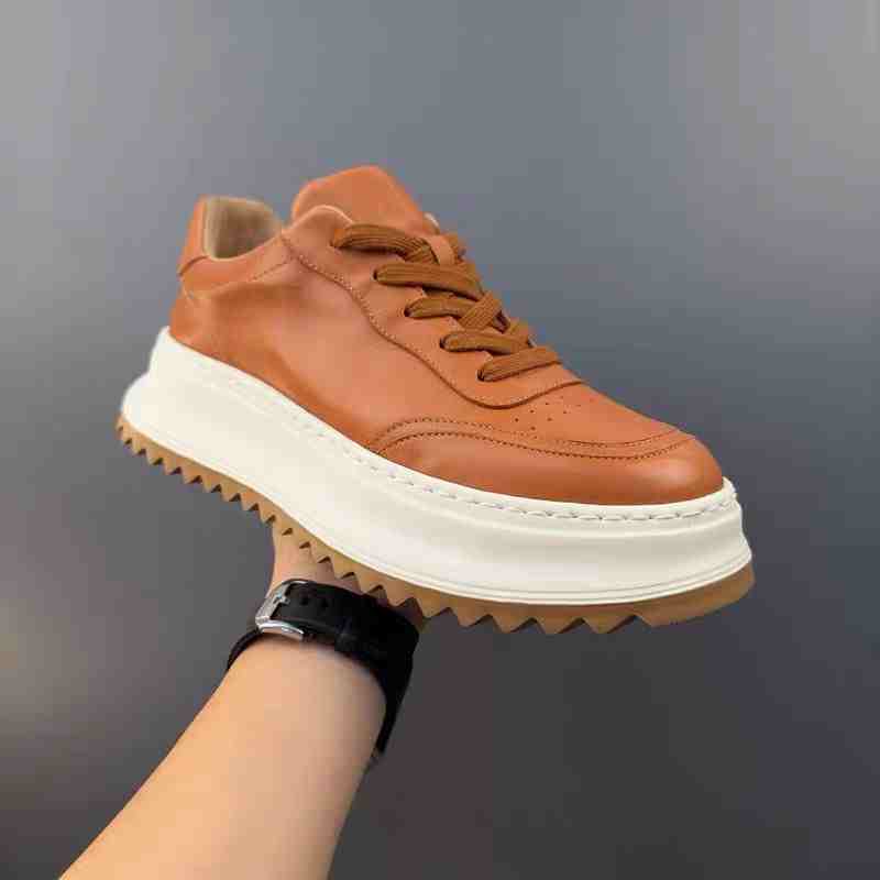 Leather White Shoes Male Retro Casual Shoes foto 3