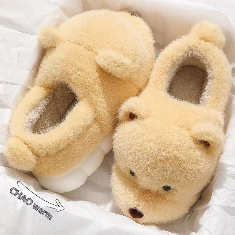 Cartoon Plush Warm Non-slip Thick-soled Cotton Slippers foto 5