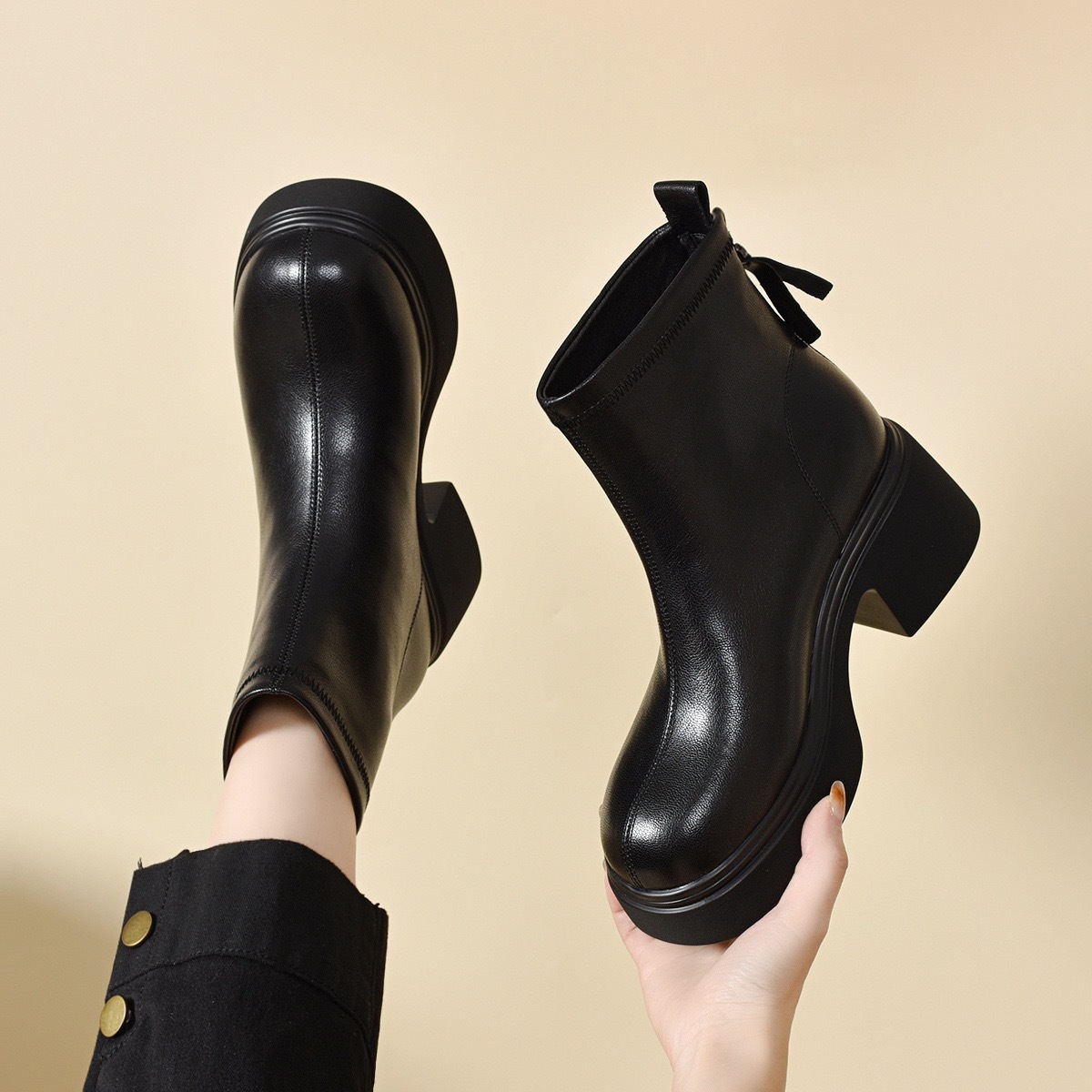 Soft Sheepskin Shoes For FallWinter Style For Shorter Women foto 5