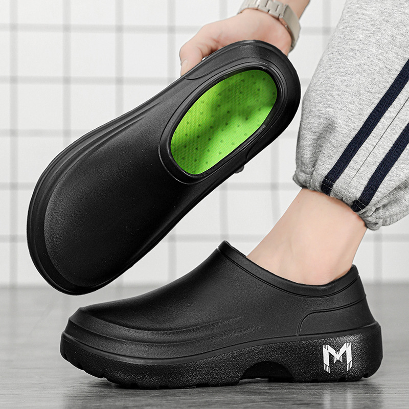 Fashion Men's Labor Protection Shoes EVA Lightweight Oil-proof Waterproof Chef Shoes foto 4