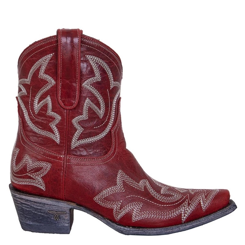 Women's Embroidered Pointed Leather Boots In Plus Size foto 5