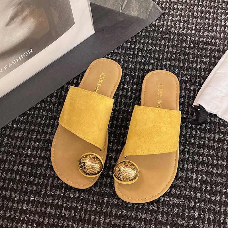 Women's Versatile Flat Bottomed French Toe Flip Flops foto 5