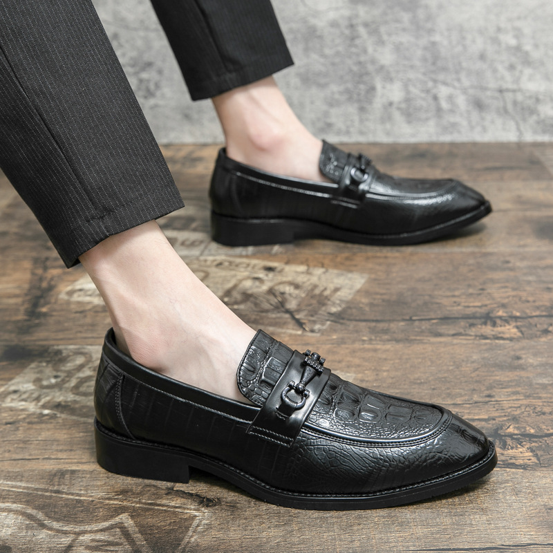 Business Formal Wear Slip-on Leather Shoes 46 Pointed Wedding Groom's Shoes foto 4
