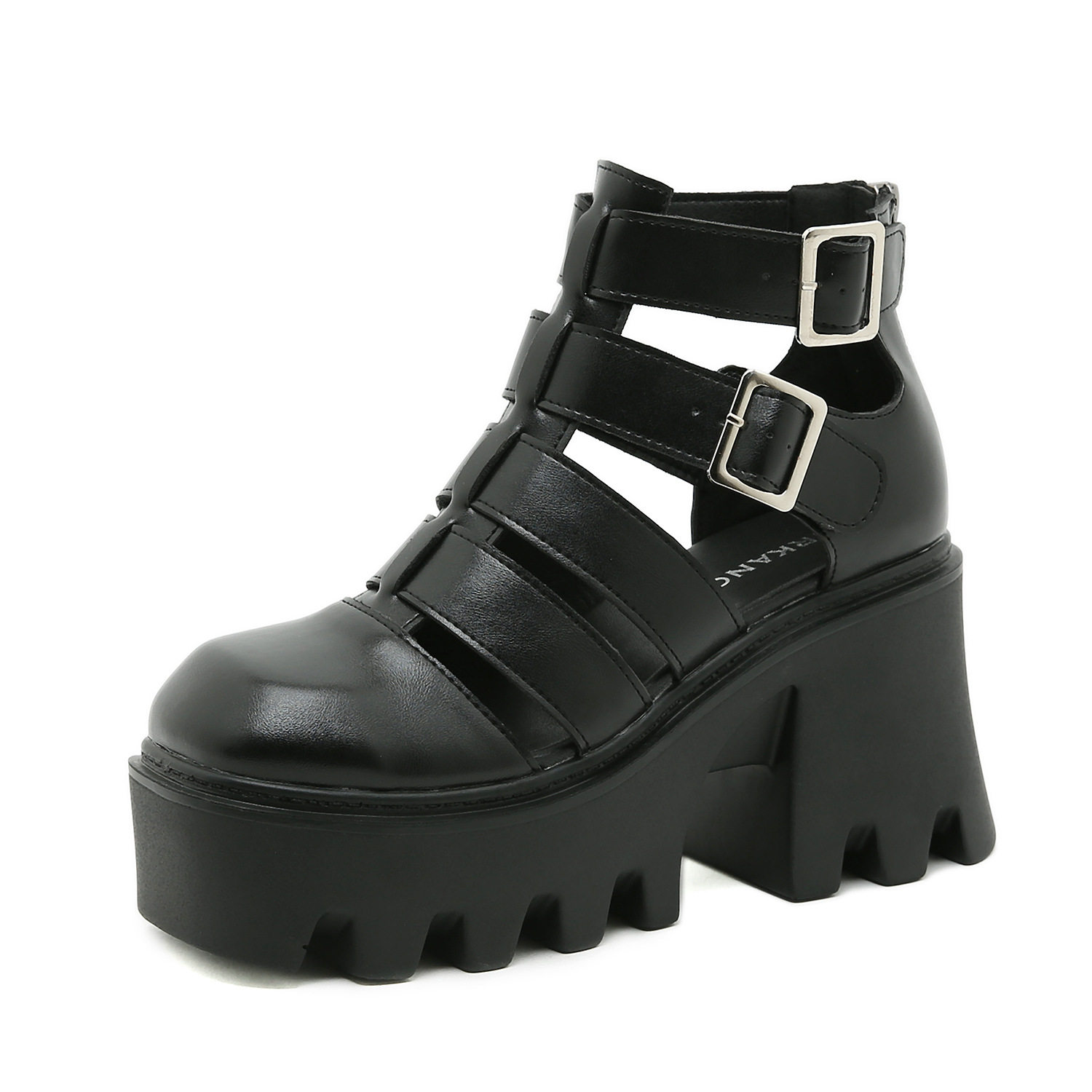 Beijing Hollow-out Roman Sandals Woven Vintage Breathable With Chunky Heels And Thick Soles foto 5