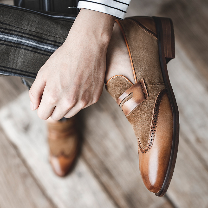 British Style Casual Leather Shoes Men's Retro foto 2