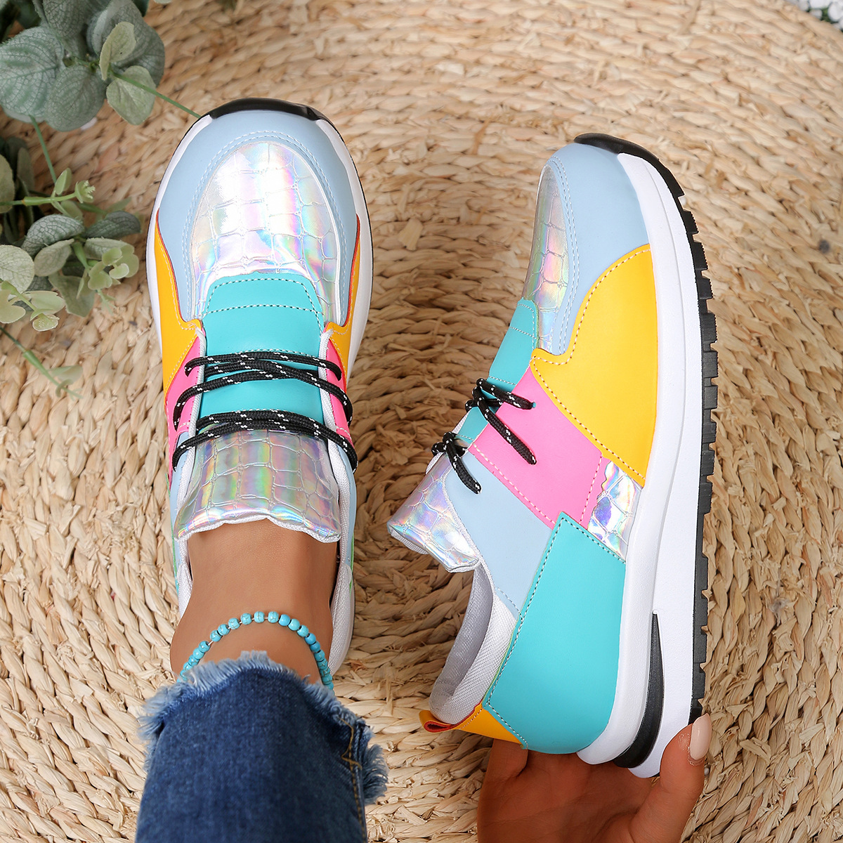 Sporty Colorblock Casual Women's Single-Layer Shoes foto 3