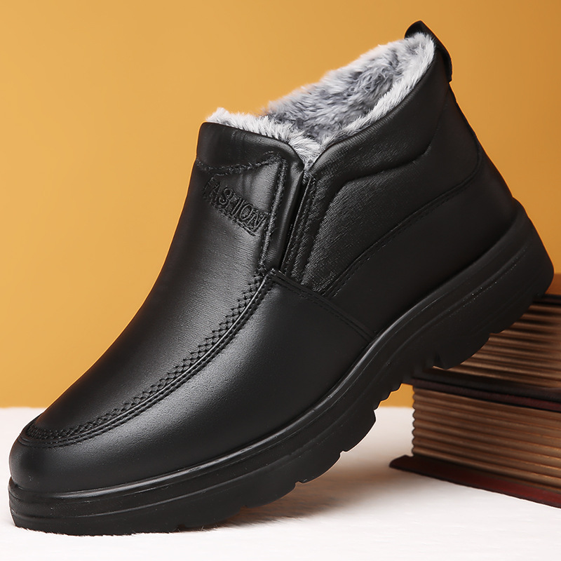 Winter Middle-aged And Elderly Thickened Non-slip Waterproof Fleece-lined Cotton Shoes foto 3