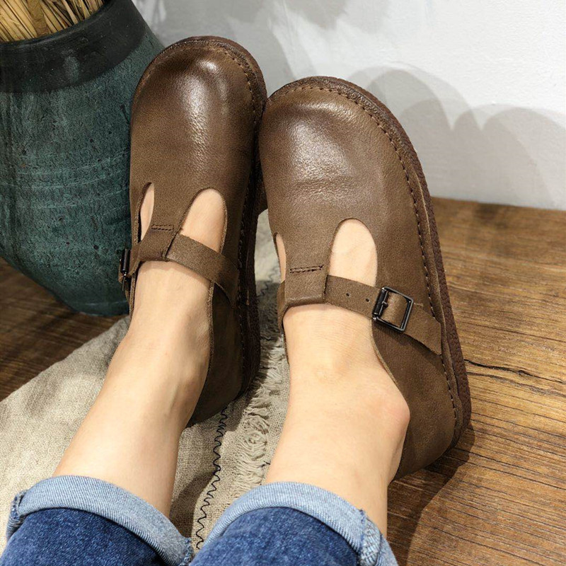 New Artistic Crafts Leather Flat Shoes foto 3