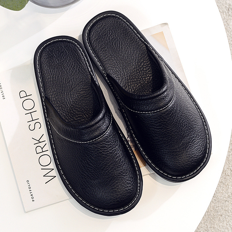 Flyover Shoes Men's Genuine Leather Home Slippers foto 4