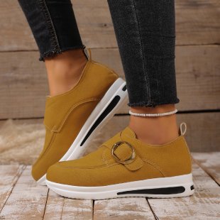 Solid-color Front-laced Casual Slip-on Womens Shoes foto 3