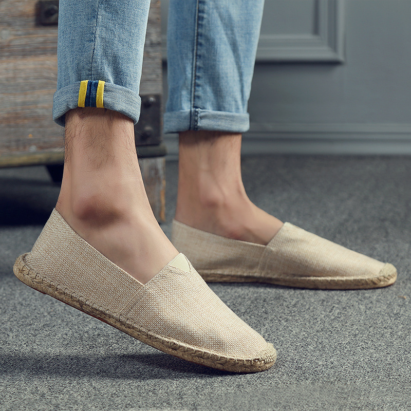 Retro Low-top Ramie Sole Shoes Sweat-absorbent Breathable Lazy Cloth Shoes foto 3