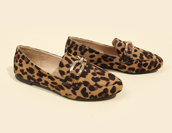 Leopard Print Casual Soft Bottom Pumps Women Casual Shoes Round Toe Flats foto 3