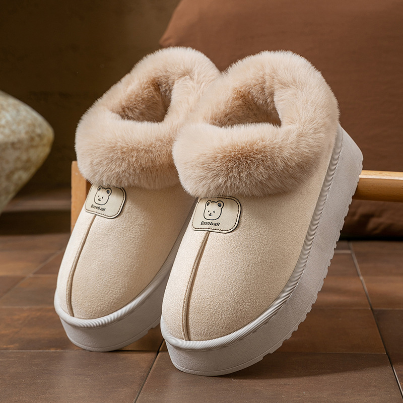 Ankle Wrap Cotton Slippers Women's Fashion Thick Snow Boots foto 3