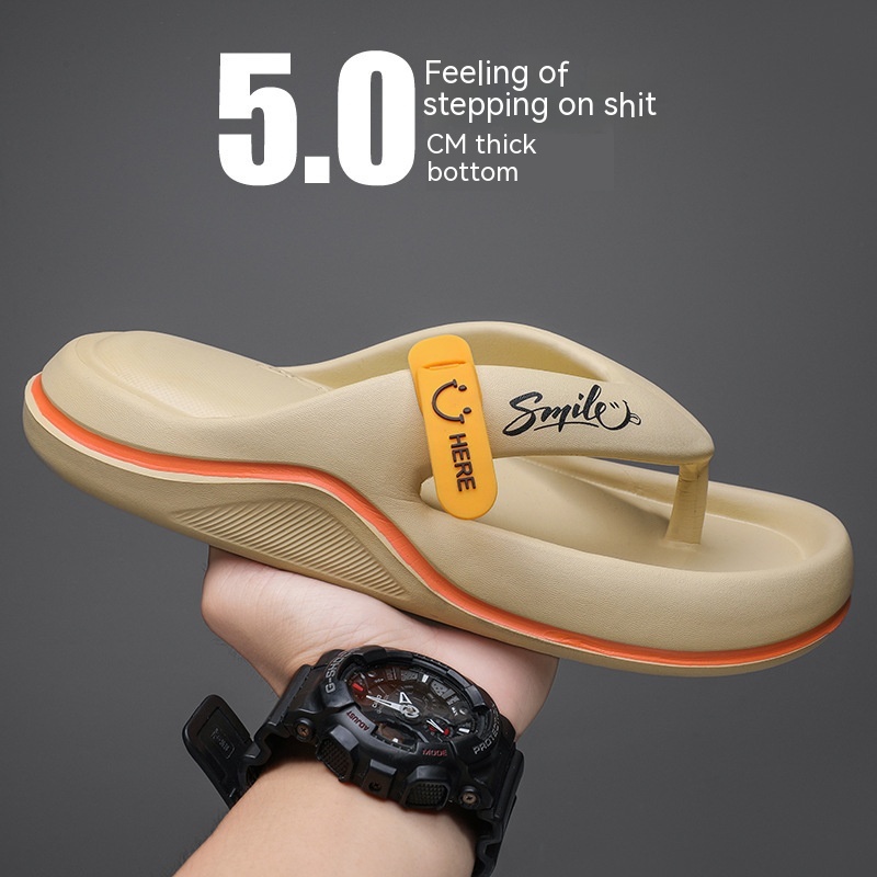 Casual Flip Flops Men's Outer Wear Plus Size All-matching Beach Shoes Men's Slippers foto 3