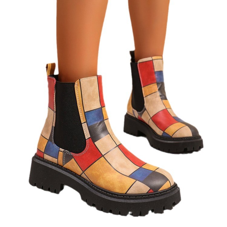 Printed Plus-Size Shaft Boots For Women
