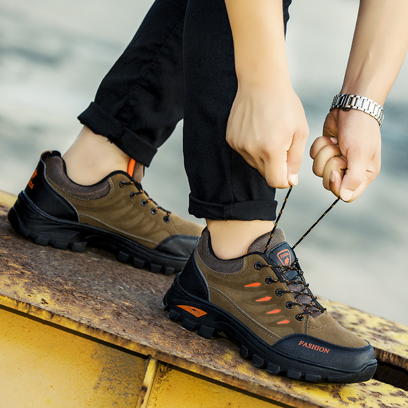 Men's Hiking Work Shoes Casual Breathable Lace-up Sneakers Outdoor Running Sports Shoes foto 4