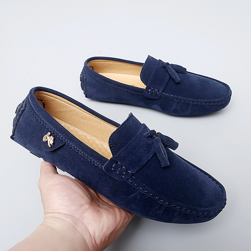 Men's Leather Shoes Spring And Autumn New Trendy Beanie Shoes Men's British Style High-end Business Casual Daddy's Shoes foto 3