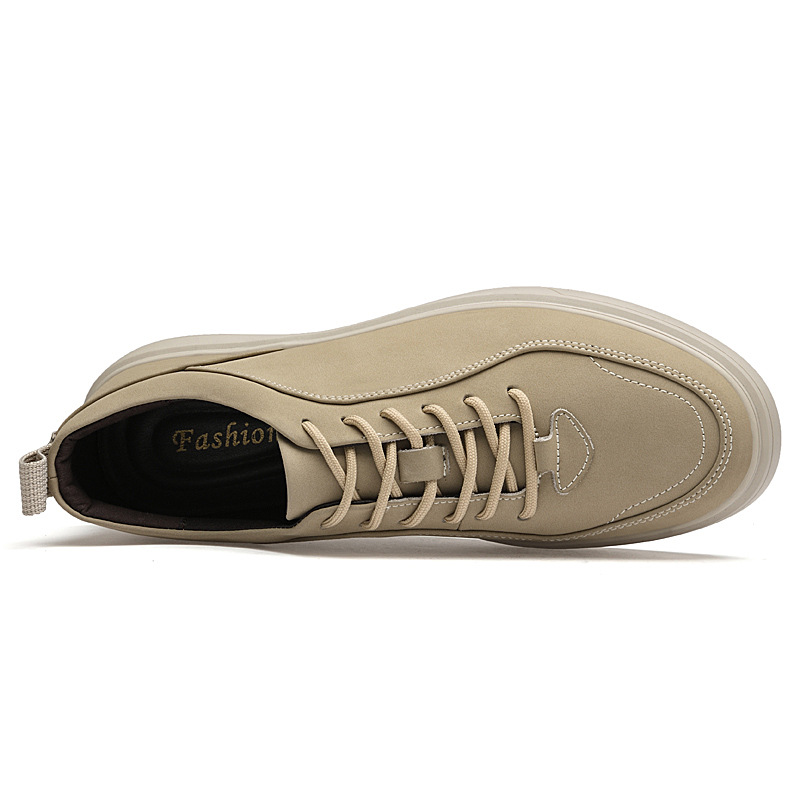 Men's Casual Sneakers Two-layer Cowhide Breathable Lace Up Fashion All-matching foto 3