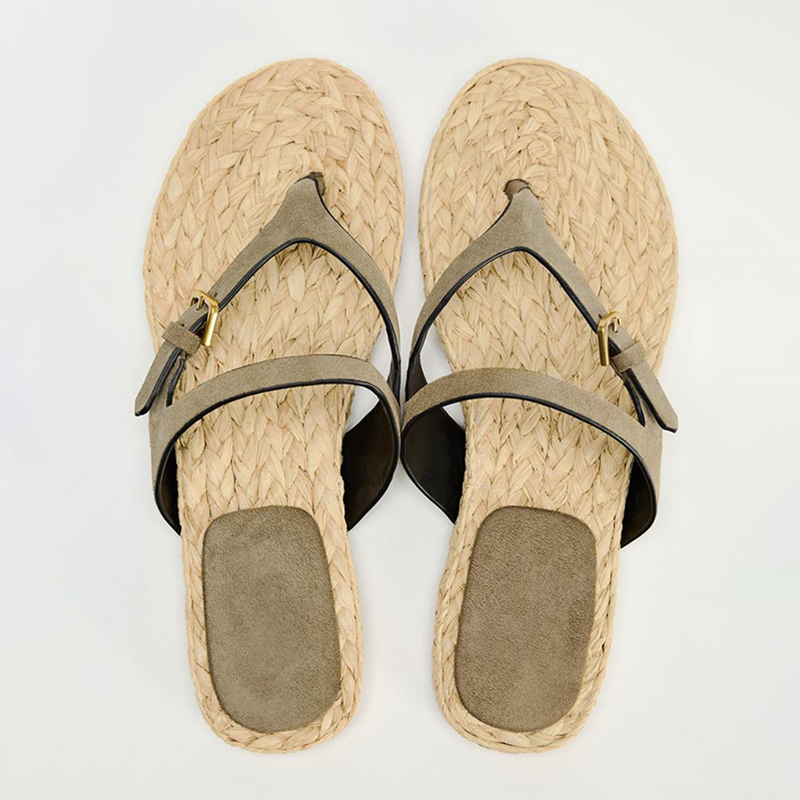 Bottom Woven Flip-flops Women Summer Outdoor Flat Casual Beach Shoes Thong Sandals foto 5