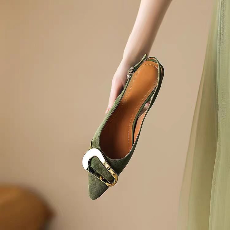 French Retro Metal Buckle Women's Flat-heeled Shoes foto 5