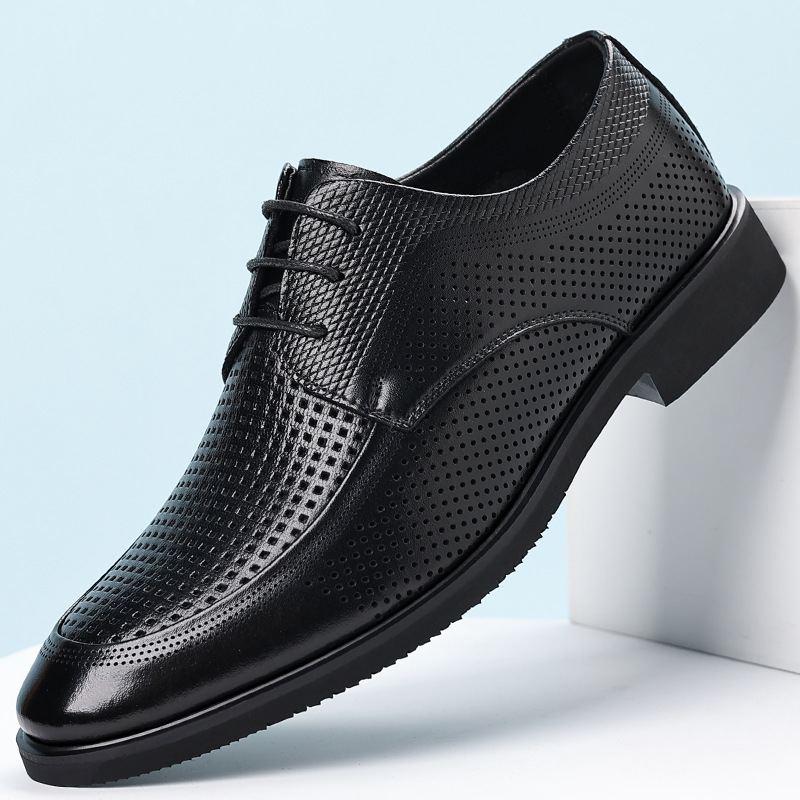 Leather Dress Shoes For Commuting With A Non-slip Round Toe foto 3