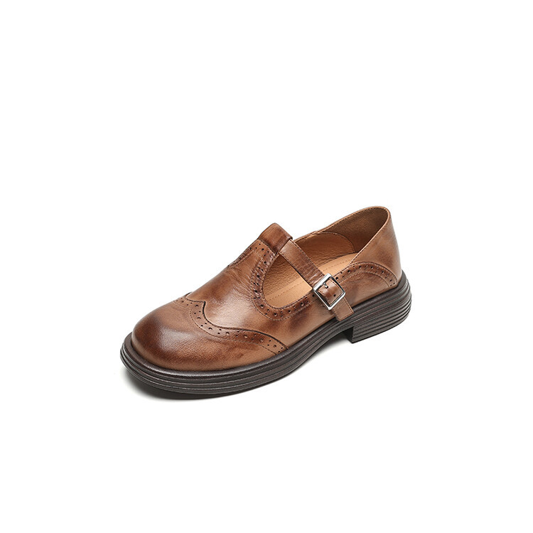 Fashion Women's Flat British Style Leather Shoes foto 5