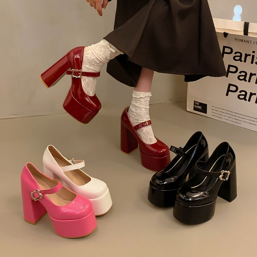 Waterproof Platform Thick Heel Thick Bottom Main Mary Jane Shoes foto 4