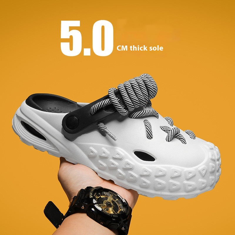 Hole Shoes Men's Summer Outdoor Closed Toe Poop Feeling Couple Half Slippers Beach Sandals foto 4