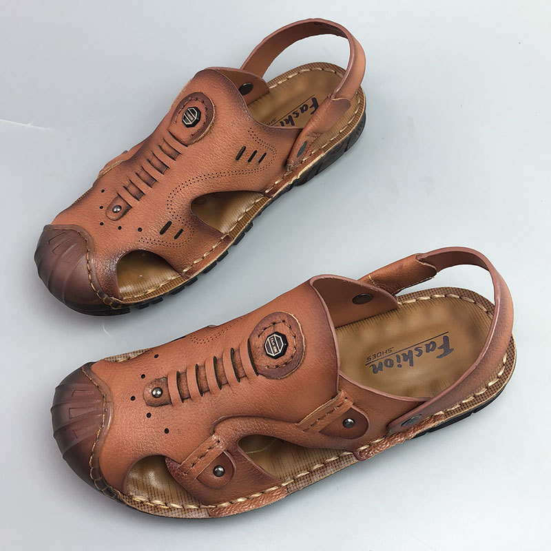 Men's Breathable Casual Genuine Leather Beach Shoes Oxford Sole Shoes foto 2