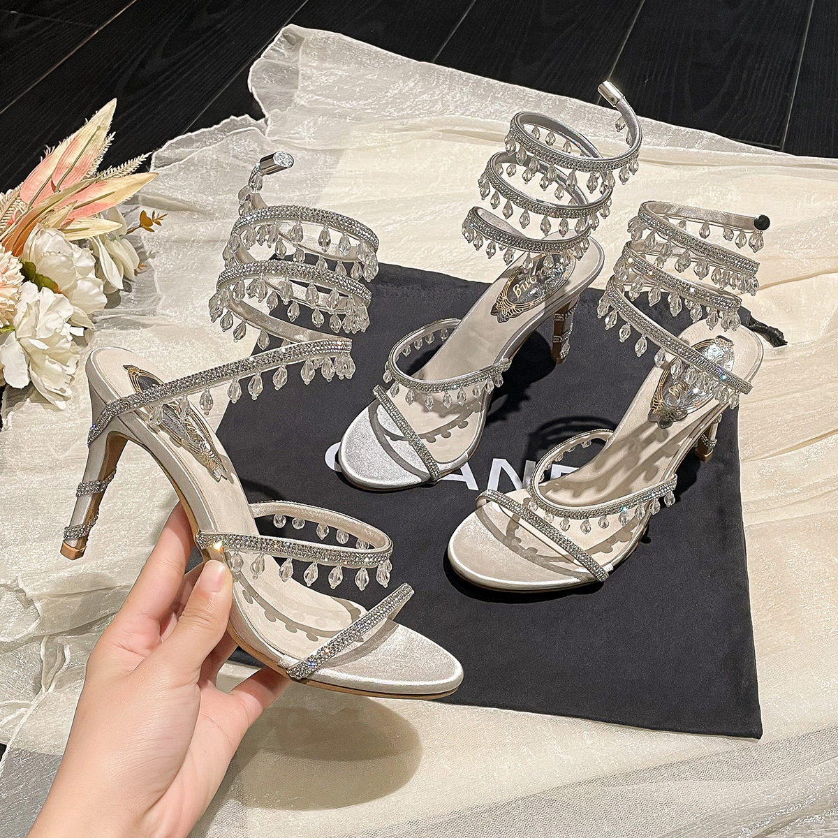 New Womens High-heeled Stiletto Sandals foto 4