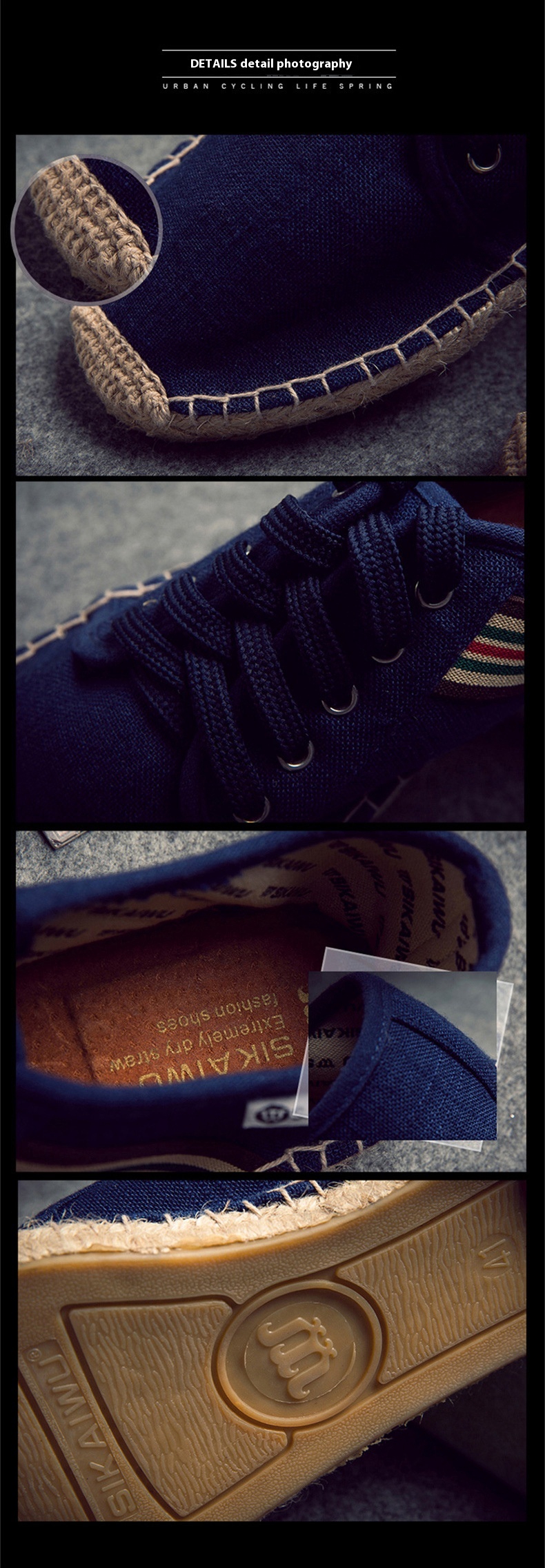 Men's Lace-up Canvas Fisherman Shoes foto 3