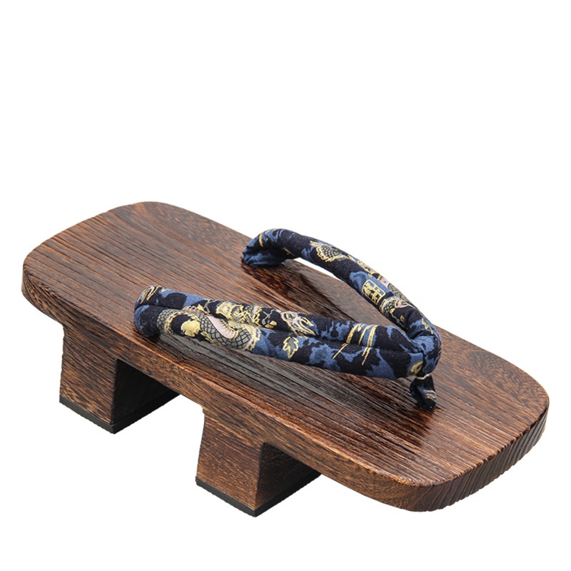 Men's Two-tooth Clogs For Seaside Beach Outdoor Wear Chinese Wind Dragon Pattern Slippers foto 3