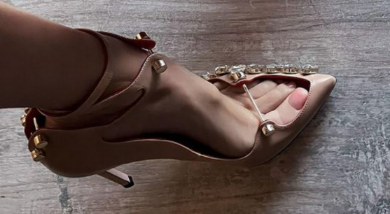 Pointed Toe Rhinestone Super High Heel Women's Shoes foto 5