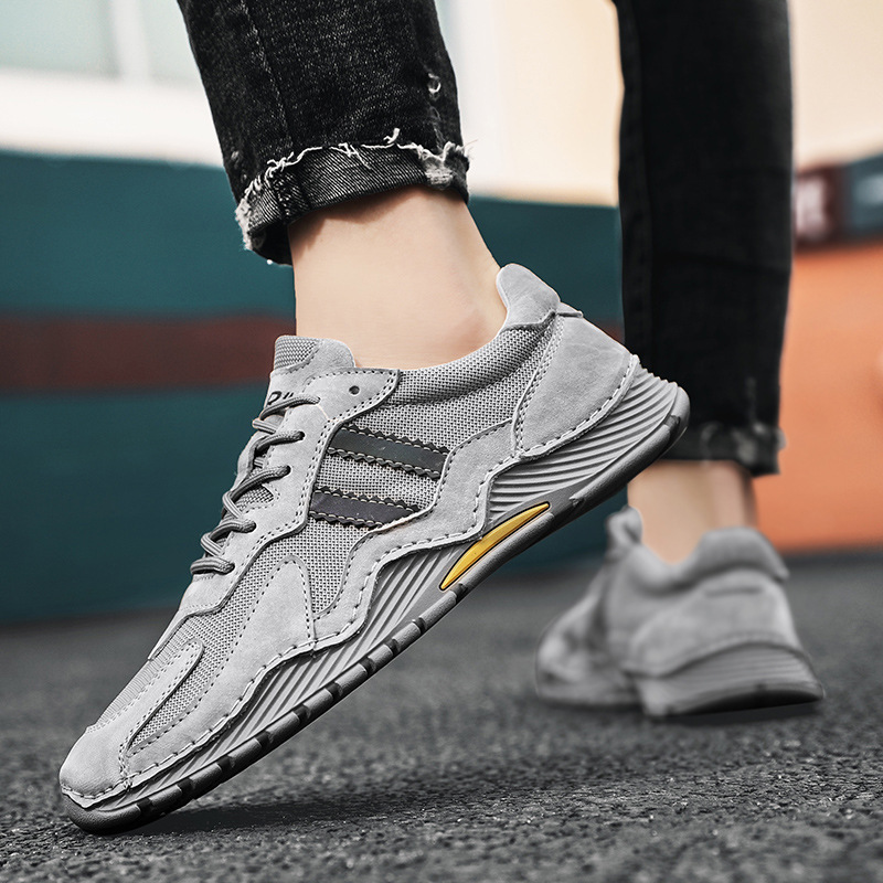 New Men's Low-top Lace-up Hiking Boots Fashion Platform Shoes foto 4