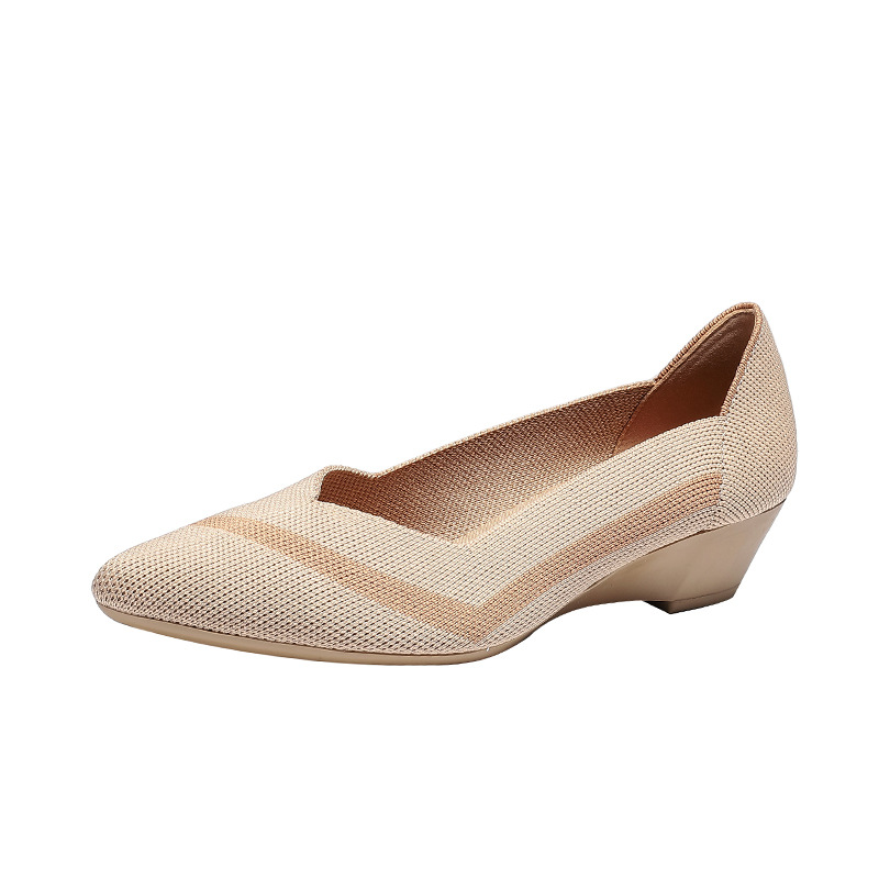 Fashion Casual Wedge Knitted Women Flyknit Casual Shoes foto 3