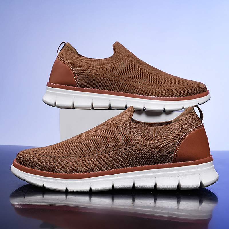 Flyknit Mens Shoes Cross-Border Lightweight Loafers Mens Sneakers foto 4